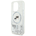 Karl Lagerfeld KLHMP16XLGKCSGH Apple iPhone 16 Pro Max hardcase Liquid Glitter Karl&Choupette Head MagSafe transparent