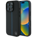 Mercedes MEHMP16L23RURBK Apple iPhone 16 Pro hardcase MB Blue Line Leather MagSafe black