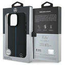 Mercedes MEHMP16L23RURBK Apple iPhone 16 Pro hardcase MB Blue Line Leather MagSafe black