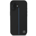 Mercedes MEHMP16S23RURBK Apple iPhone 16 hardcase MB Blue Line Leather MagSafe black