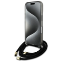 Guess GUHMP16SHCTSGNSK Apple iPhone 16 hardcase Crossbody Cord Script MagSafe black