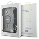 Guess GUHMP16SHCTSGNSK Apple iPhone 16 hardcase Crossbody Cord Script MagSafe black