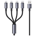 USAMS USB-A / 2xUSB-C, Lightning, MicroUSB cable 15W 1.2m Aluminum Alloy Data Cable Sufeng Series