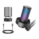 FIFINE A8T Μικρόφωνο πυκνωτή USB RGB με βραχίονα/βάση (Μαύρο)