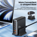 Tech-Protect DC80W-GAN charging station 6-port 2xUSB-A, 4xUSB-C desktop charger PD80W / QC3.0 black