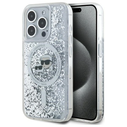 Karl Lagerfeld KLHMP15XLGKCSGH Apple iPhone 15 Pro Max hardcase Liquid Glitter Karl&Choupette Head MagSafe transparent