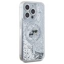 Karl Lagerfeld KLHMP15XLGKCSGH Apple iPhone 15 Pro Max hardcase Liquid Glitter Karl&Choupette Head MagSafe transparent