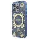 Guess GUHMP16LH4PYEEB Apple iPhone 16 Pro hardcase IML Peony On 4G Background MagSafe blue