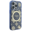 Guess GUHMP16LH4PYEEB Apple iPhone 16 Pro hardcase IML Peony On 4G Background MagSafe blue