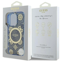 Guess GUHMP16LH4PYEEB Apple iPhone 16 Pro hardcase IML Peony On 4G Background MagSafe blue
