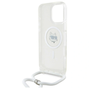 Karl Lagerfeld KLHMP16LHCCHNT Apple iPhone 16 Pro hardcase IML Choupette Head & Cord Magsafe transparent