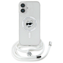 Karl Lagerfeld KLHMP16SHCCHNT Apple iPhone 16 hardcase IML Choupette Head & Cord Magsafe transparent