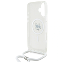 Karl Lagerfeld KLHMP16SHCCHNT Apple iPhone 16 hardcase IML Choupette Head & Cord Magsafe transparent