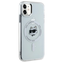 Karl Lagerfeld KLHMN61HLSCHH Apple iPhone 11 / XR hardcase IML Metal Choupette Head MagSafe white