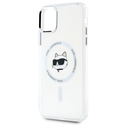 Karl Lagerfeld KLHMN61HLSCHH Apple iPhone 11 / XR hardcase IML Metal Choupette Head MagSafe white