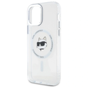 Karl Lagerfeld KLHMP12MHLSCHH Apple iPhone 12 / 12 Pro hardcase IML Metal Choupette Head MagSafe white