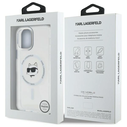 Karl Lagerfeld KLHMP12MHLSCHH Apple iPhone 12 / 12 Pro hardcase IML Metal Choupette Head MagSafe white