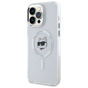 Karl Lagerfeld KLHMP13XHLSCHH Apple iPhone 13 Pro Max hardcase IML Metal Choupette Head MagSafe white