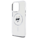 Karl Lagerfeld KLHMP14LHLSCHH Apple iPhone 14 Pro hardcase IML Metal Choupette Head MagSafe white