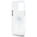 Karl Lagerfeld KLHMP14LHLSCHH Apple iPhone 14 Pro hardcase IML Metal Choupette Head MagSafe white