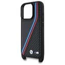 BMW BMHCP16L23PSVTK Apple iPhone 16 Pro hardcase M Edition Carbon Tricolor Lines & Strap black