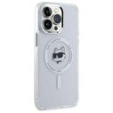 Karl Lagerfeld KLHMP14XHLSCHH Apple iPhone 14 Pro Max hardcase IML Metal Choupette Head MagSafe white