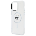 Karl Lagerfeld KLHMP14XHLSCHH Apple iPhone 14 Pro Max hardcase IML Metal Choupette Head MagSafe white