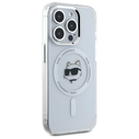 Karl Lagerfeld KLHMP15LHLSCHH Apple iPhone 15 Pro hardcase IML Metal Choupette Head MagSafe white