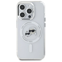 Karl Lagerfeld KLHMP15LHLSKCH Apple iPhone 15 Pro hardcase IML Metal Karl&Choupette Head MagSafe white