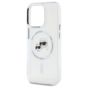 Karl Lagerfeld KLHMP15LHLSKCH Apple iPhone 15 Pro hardcase IML Metal Karl&Choupette Head MagSafe white