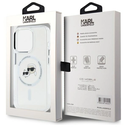 Karl Lagerfeld KLHMP15LHLSKCH Apple iPhone 15 Pro hardcase IML Metal Karl&Choupette Head MagSafe white