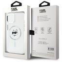 Karl Lagerfeld KLHMP15MHLSCHH Apple iPhone 15 Plus hardcase IML Metal Choupette Head MagSafe white