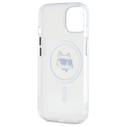 Karl Lagerfeld KLHMP15SHLSCHH Apple iPhone 15 hardcase IML Metal Choupette Head MagSafe white