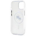 Karl Lagerfeld KLHMP15SHLSKCH Apple iPhone 15 hardcase IML Metal Karl&Choupette Head MagSafe white