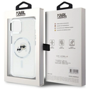 Karl Lagerfeld KLHMP15SHLSKCH Apple iPhone 15 hardcase IML Metal Karl&Choupette Head MagSafe white