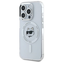 Karl Lagerfeld KLHMP15XHLSCHH Apple iPhone 15 Pro Max hardcase IML Metal Choupette Head MagSafe white