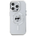 Karl Lagerfeld KLHMP15XHLSCHH Apple iPhone 15 Pro Max hardcase IML Metal Choupette Head MagSafe white