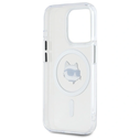 Karl Lagerfeld KLHMP15XHLSCHH Apple iPhone 15 Pro Max hardcase IML Metal Choupette Head MagSafe white