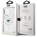 Karl Lagerfeld KLHMP15XHLSCHH Apple iPhone 15 Pro Max hardcase IML Metal Choupette Head MagSafe white