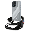 BMW BMHCP16S23PSCCG Apple iPhone 16 hardcase M Edition Carbon Stripe & Strap grey