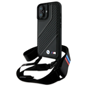 BMW BMHCP16S23PSCCK Apple iPhone 16 hardcase M Edition Carbon Stripe & Strap black