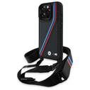 BMW BMHCP16X23PSVTK Apple iPhone 16 Pro Max hardcase M Edition Carbon Tricolor Lines & Strap black