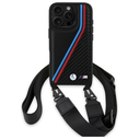 BMW BMHCP16X23PSVTK Apple iPhone 16 Pro Max hardcase M Edition Carbon Tricolor Lines & Strap black