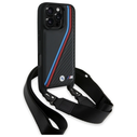 BMW BMHCP16X23PSVTK Apple iPhone 16 Pro Max hardcase M Edition Carbon Tricolor Lines & Strap black