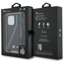 BMW BMHCP16X23PSVTK Apple iPhone 16 Pro Max hardcase M Edition Carbon Tricolor Lines & Strap black
