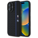 BMW BMHMP16S23SHEB Apple iPhone 16 hardcase Silicone Hexagon Blue Line MagSafe black