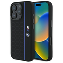 BMW BMHMP16X23SHEB Apple iPhone 16 Pro Max hardcase Silicone Hexagon Blue Line MagSafe black