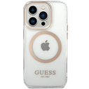 Guess GUHMP15LHTRMD Apple iPhone 15 Pro hardcase Metal Outline Magsafe gold