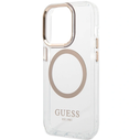 Guess GUHMP15LHTRMD Apple iPhone 15 Pro hardcase Metal Outline Magsafe gold