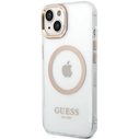 Guess GUHMP15MHTRMD Apple iPhone 15 Plus / 14 Plus hardcase Metal Outline Magsafe gold